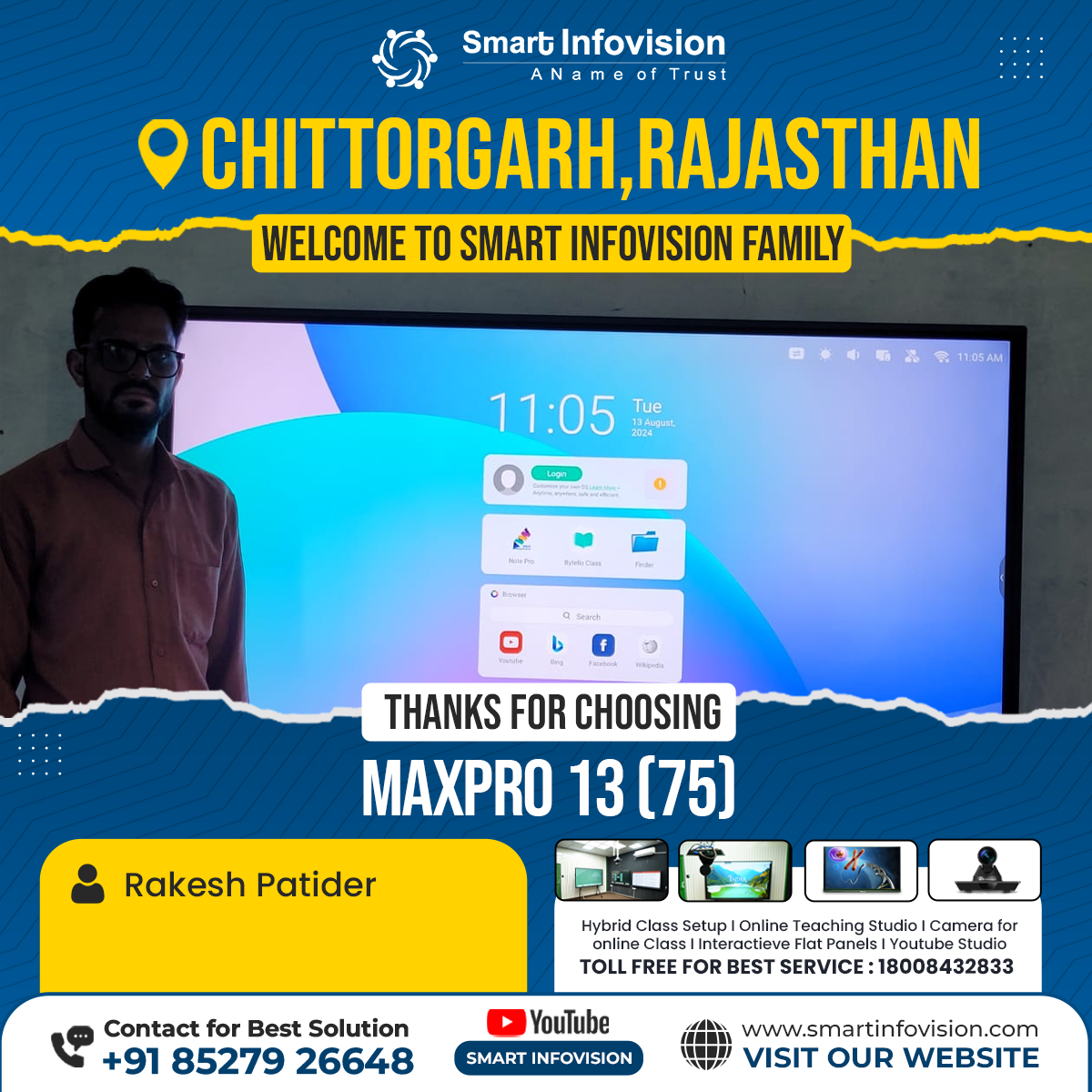 Chittorgarh Mein MaxPro 13 Interactive Flat Panel Installation